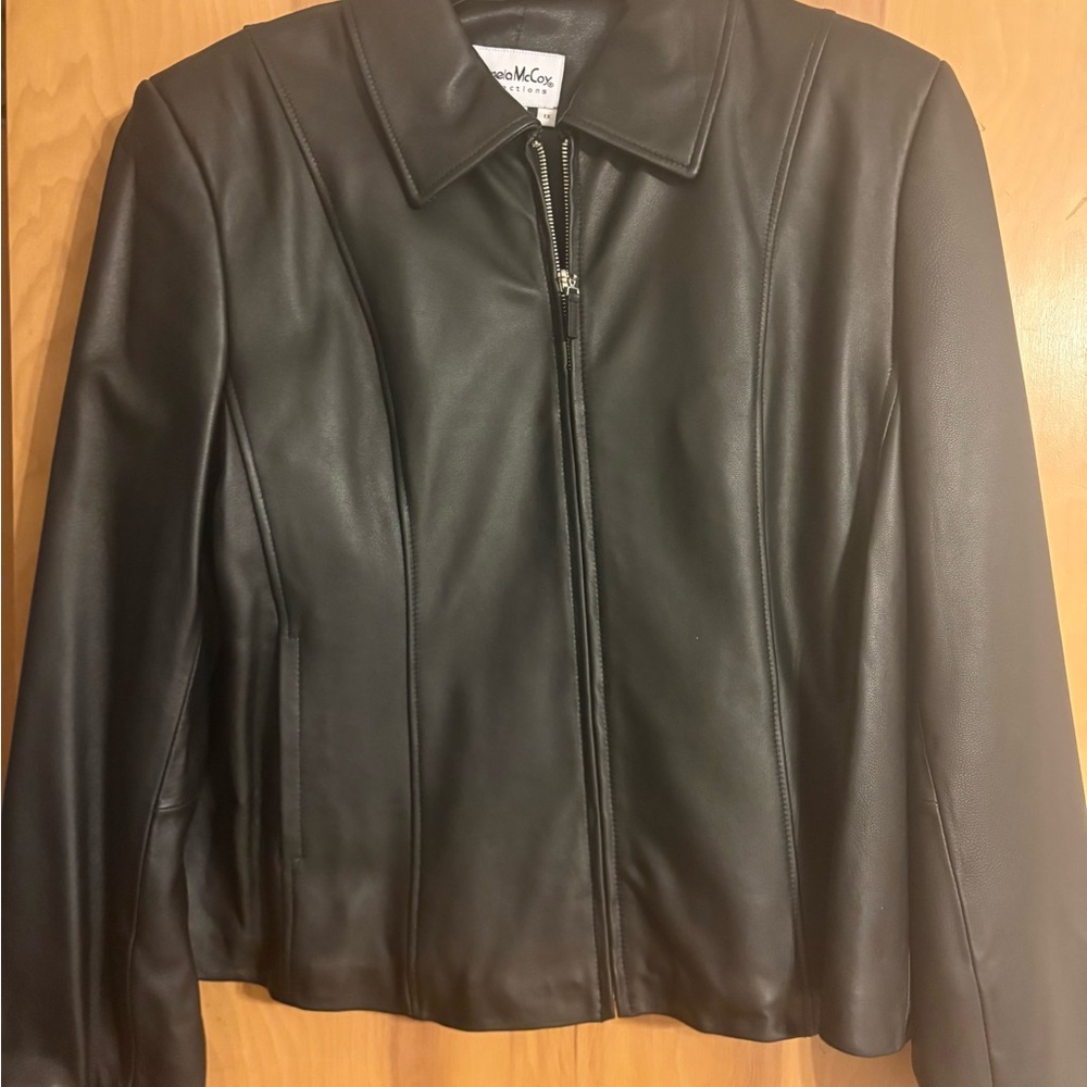 Pamela McCoy Black Leather Jacket